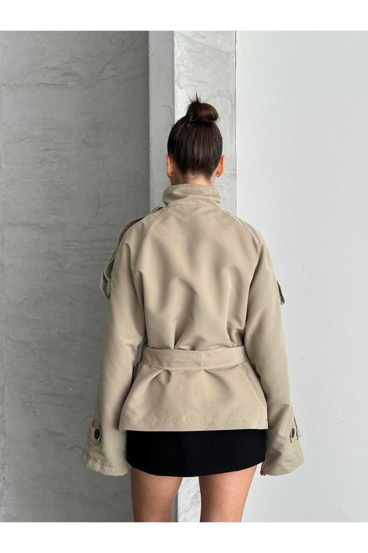 Kadın Oversize Muadil Su İtici Trençkot