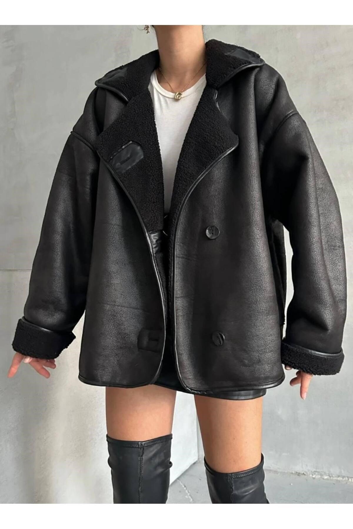 Kadın Siyah Oversize Ceket