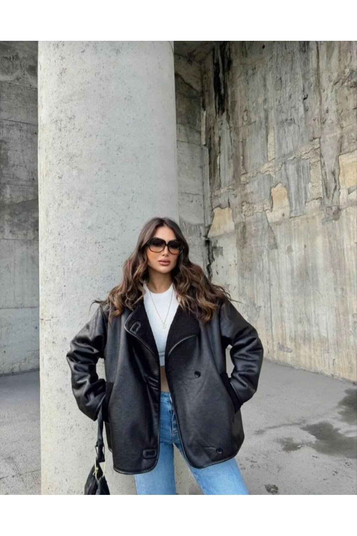 Kadın Siyah Oversize Ceket