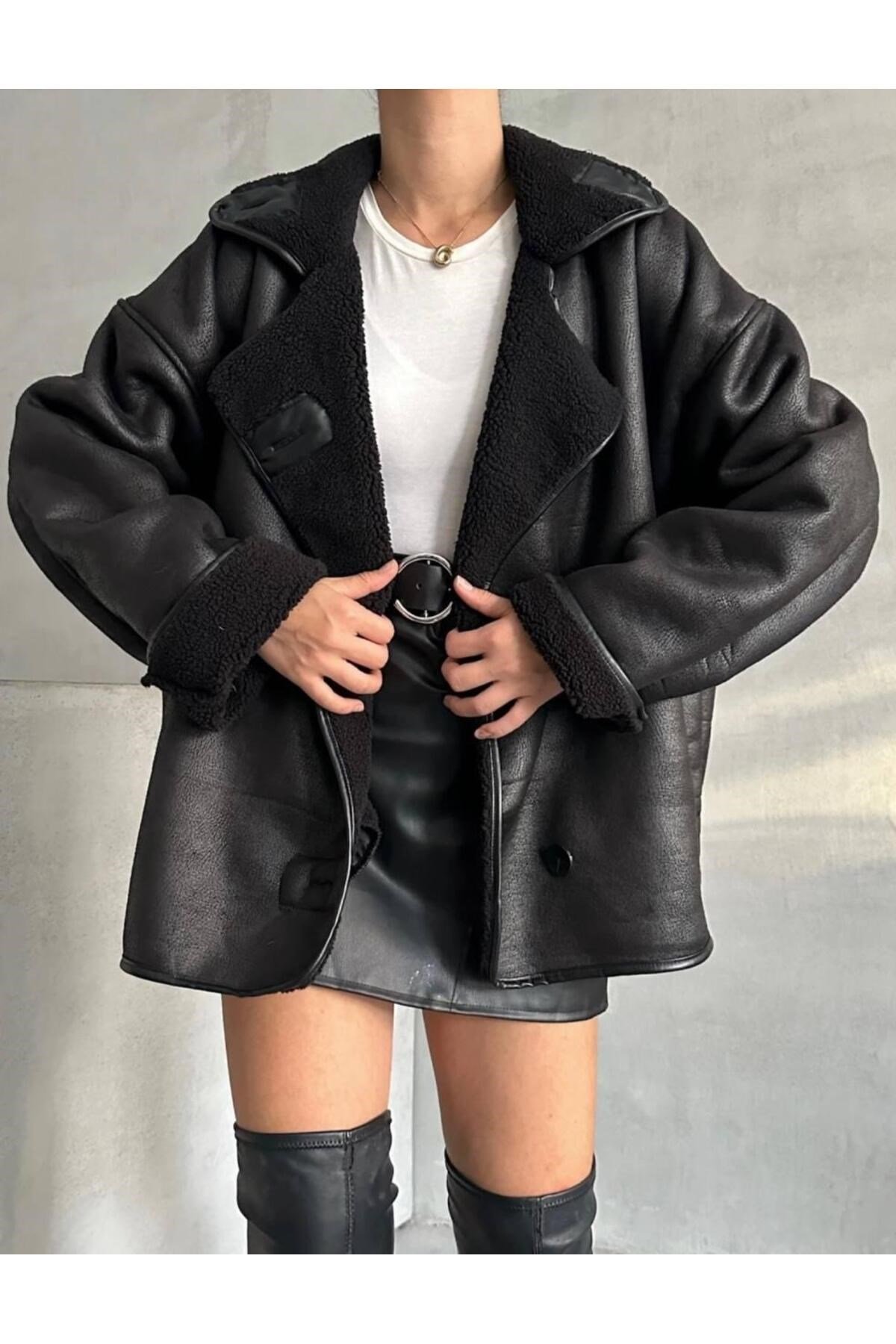 Kadın Siyah Oversize Ceket
