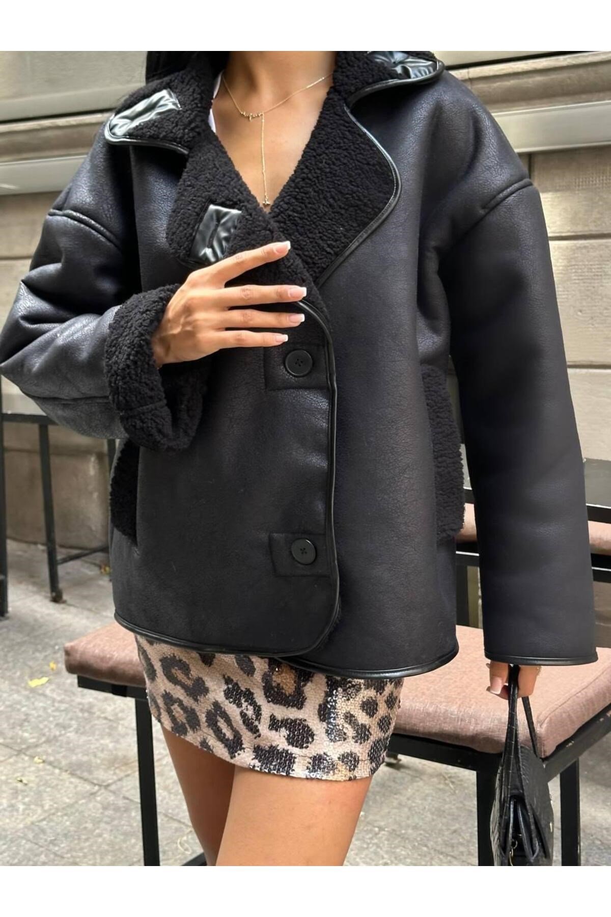 Kadın Siyah Oversize Ceket