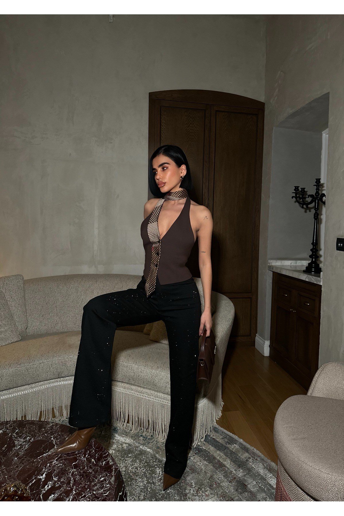 Kadın Taşlı Jeans Kot Pantolon