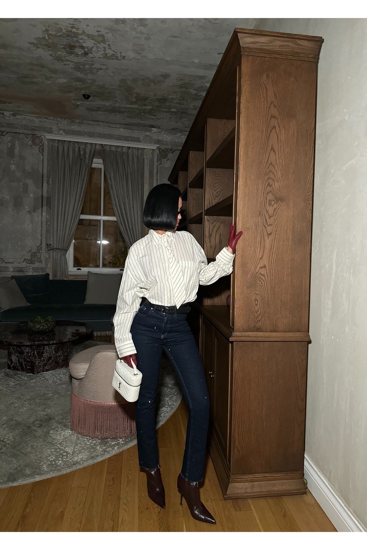 Kadın Taşlı Jeans Kot Pantolon