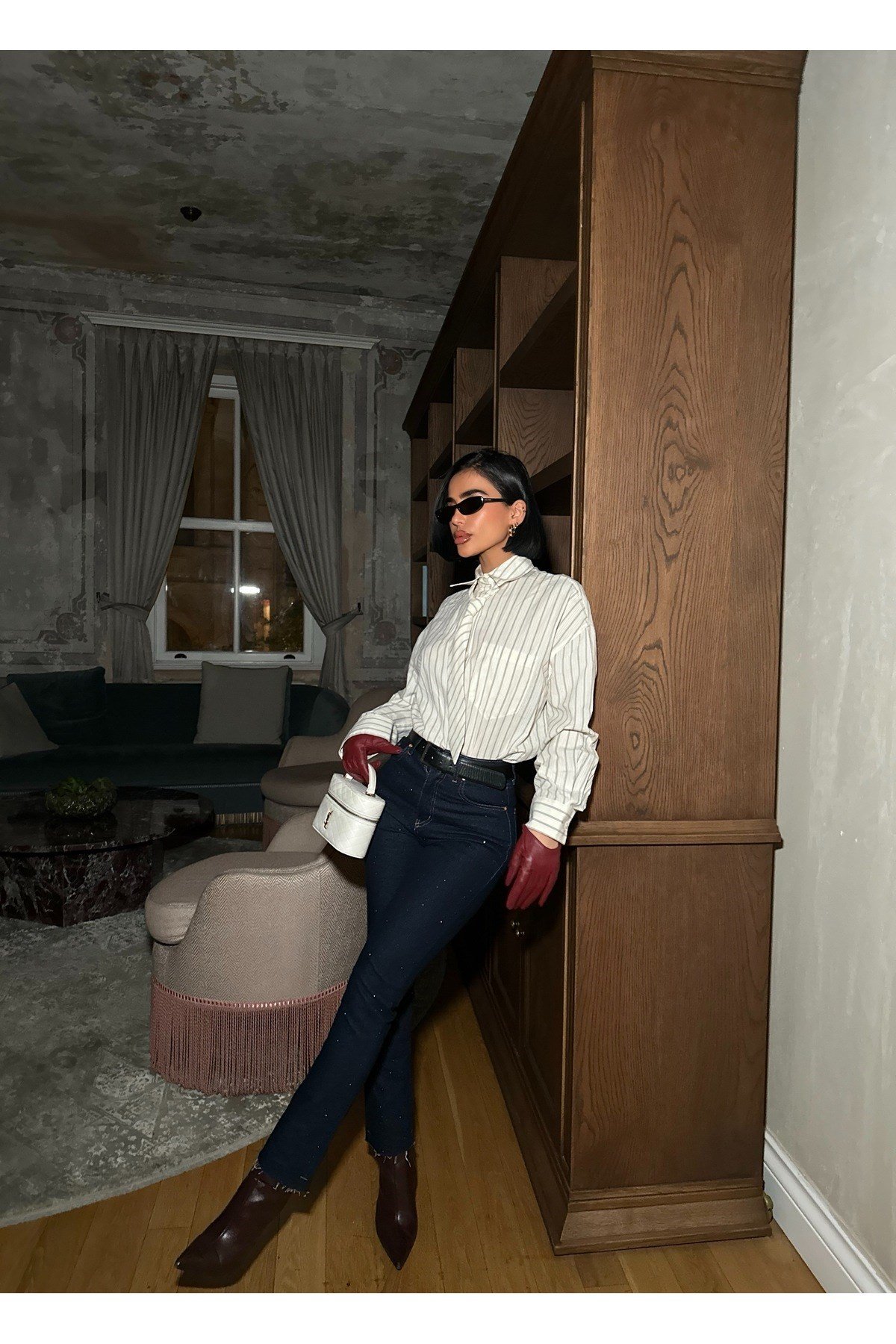 Kadın Taşlı Jeans Kot Pantolon