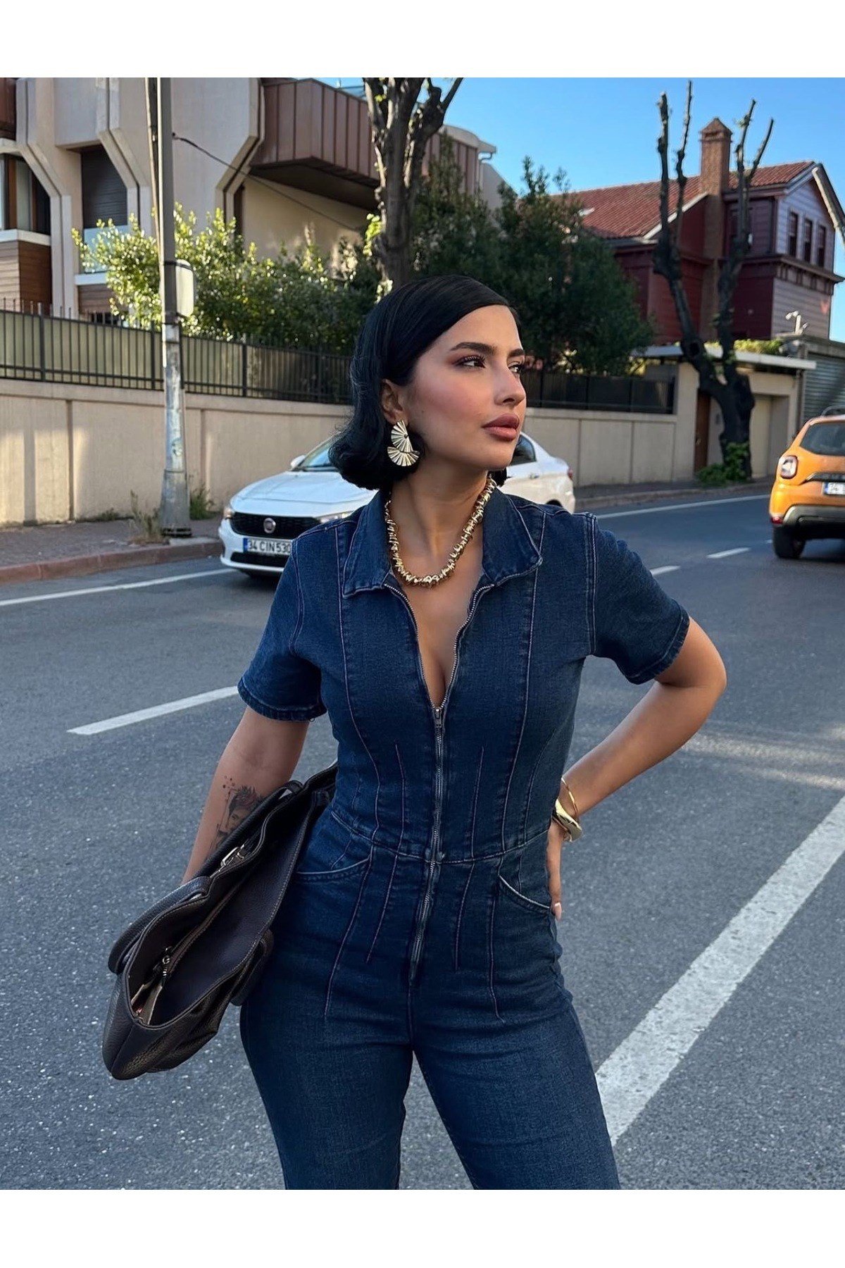Kadın Viral Kot Tulum