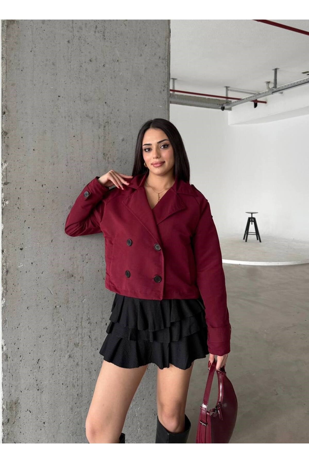 Kadın Viral Model Kısa Trençkot