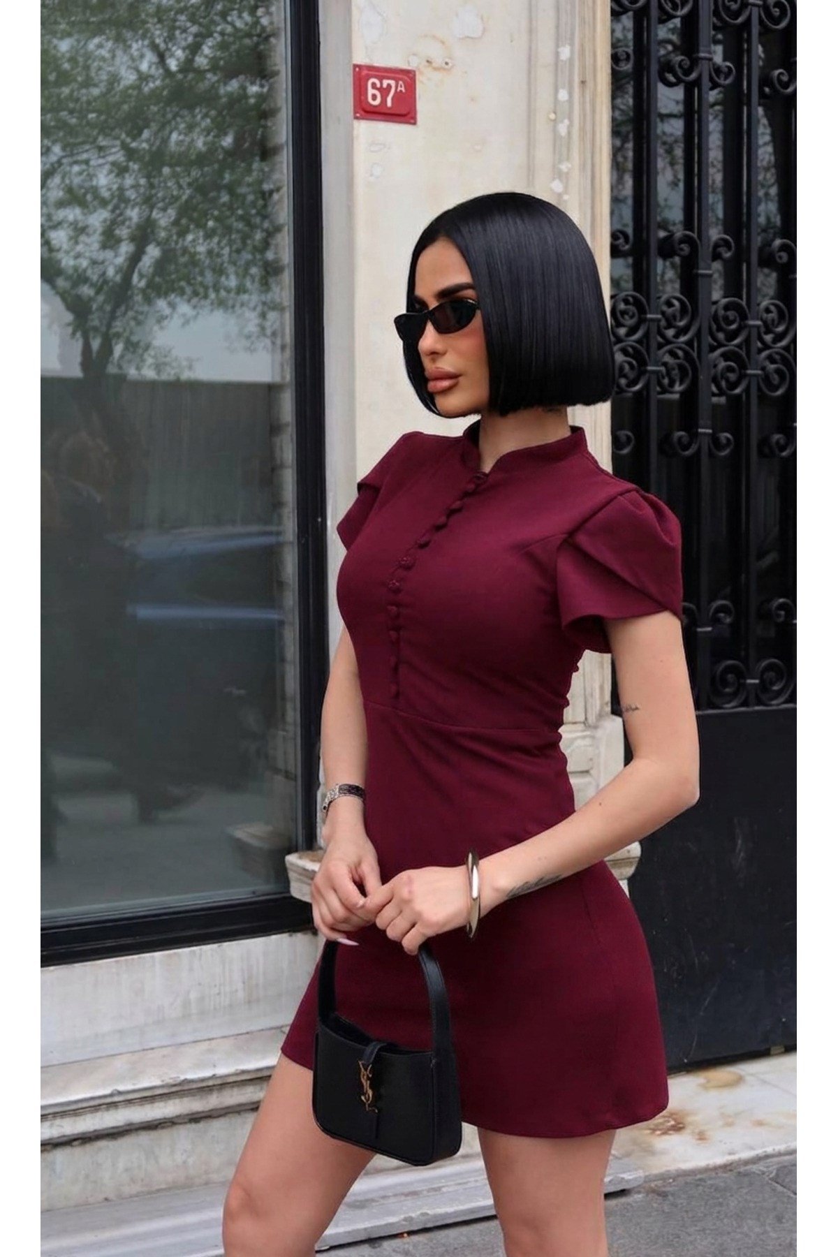 Kadın Viral Yeni Sezon Düğme Detaylı Elbise