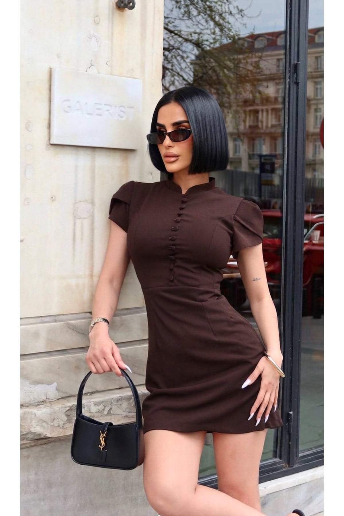 Kadın Viral Yeni Sezon Düğme Detaylı Elbise