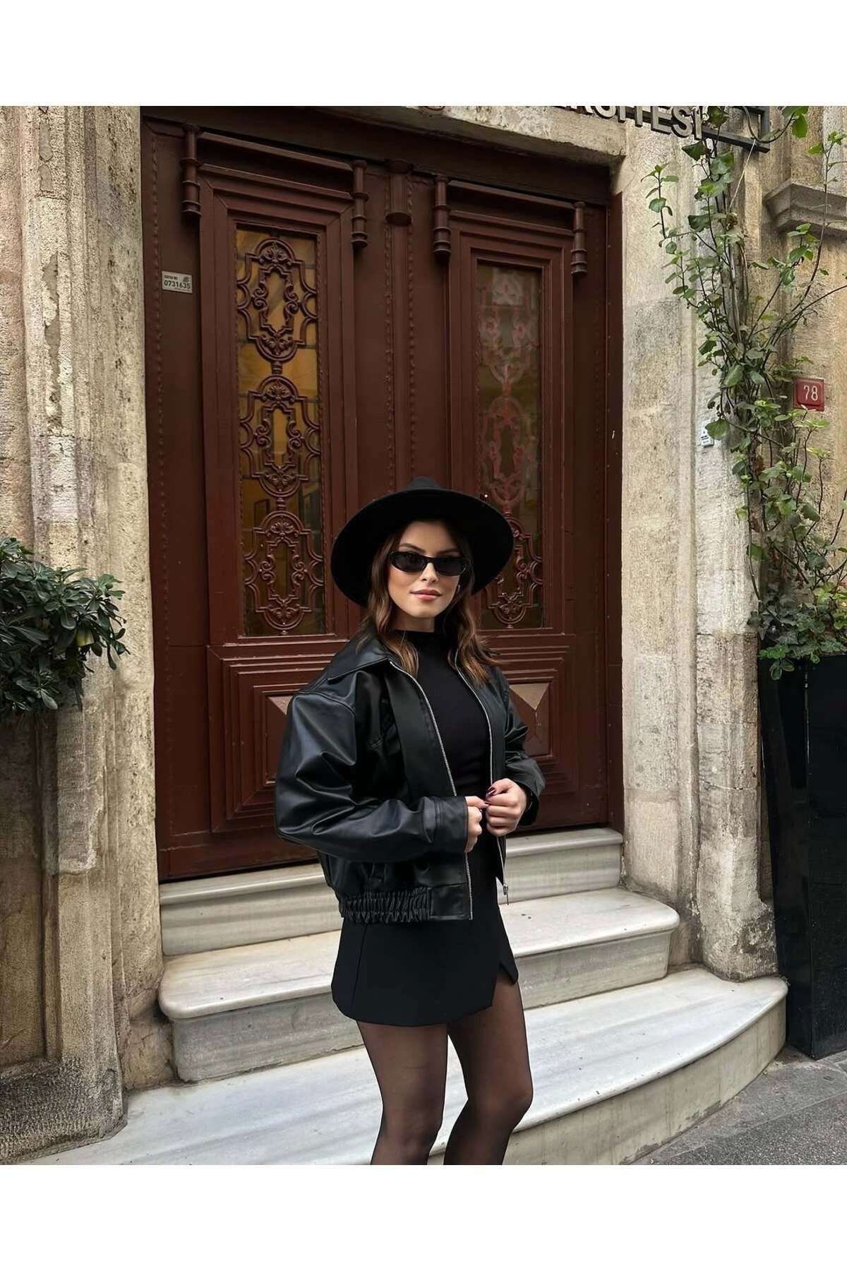 Kadın Yeni Sezon Bomber Deri Ceket
