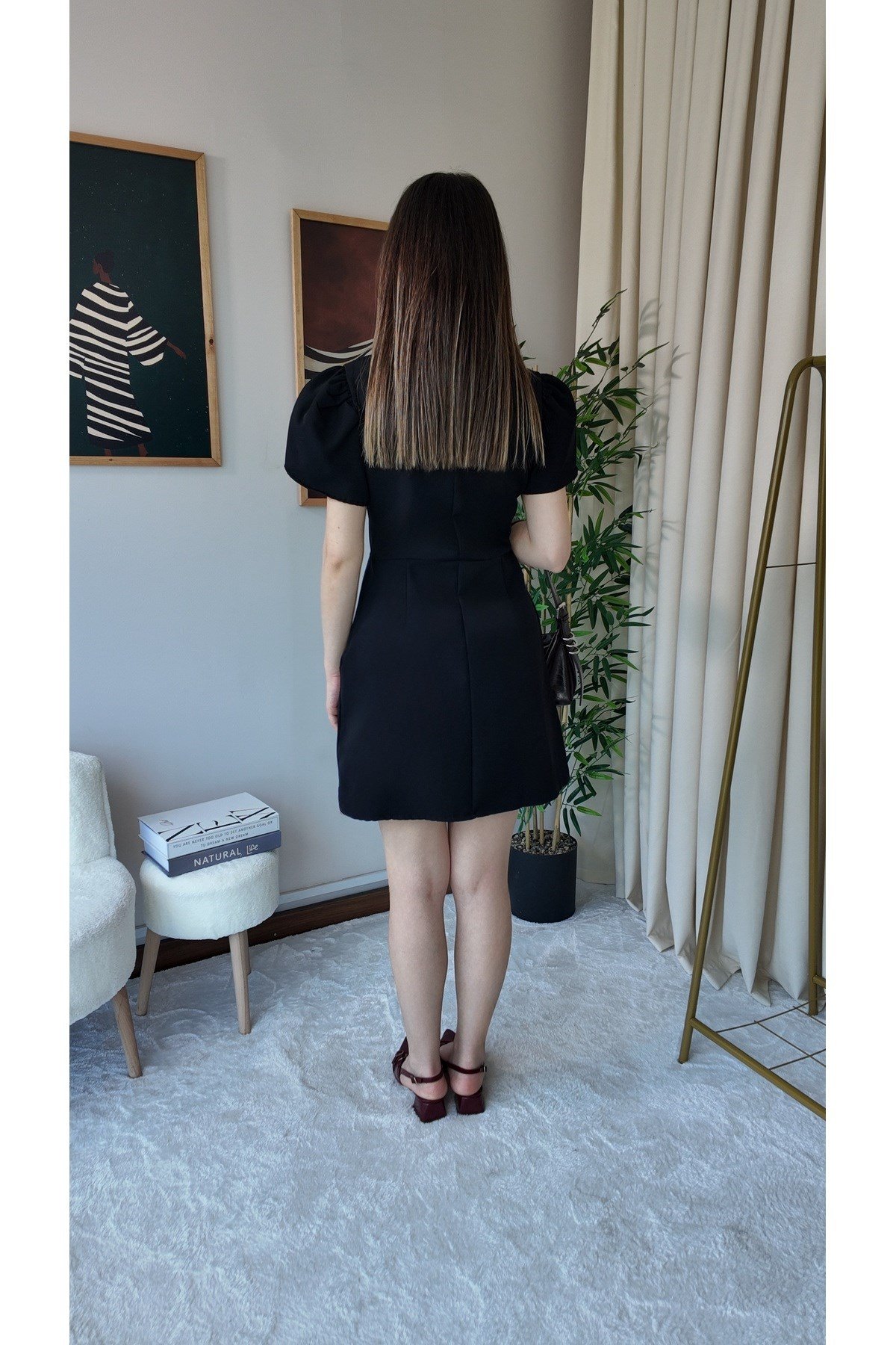 Kadın Yeni Sezon Düğme Detaylı Elbise