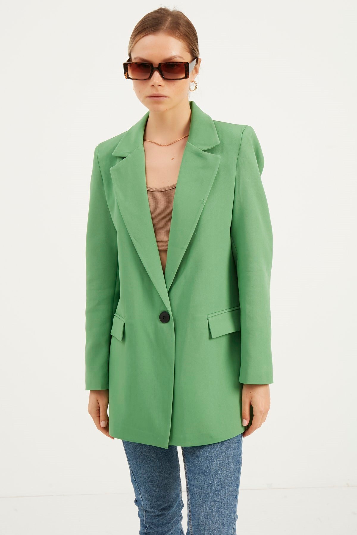 Kadın Yeşil Blazer Ceket