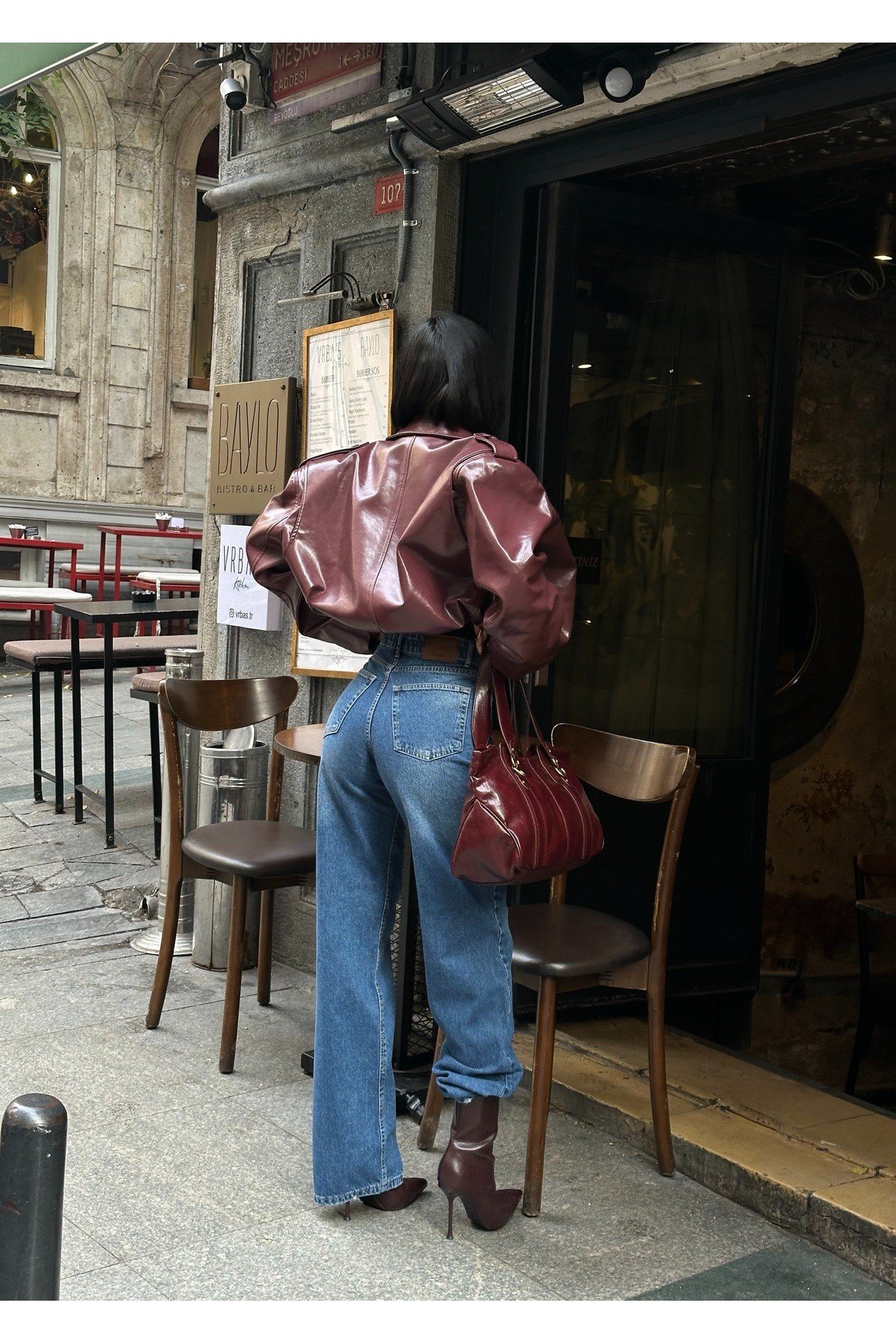 Kadın Yüksek Bel Kemer Detaylı Palazzo Likralı Kot Pantolon
