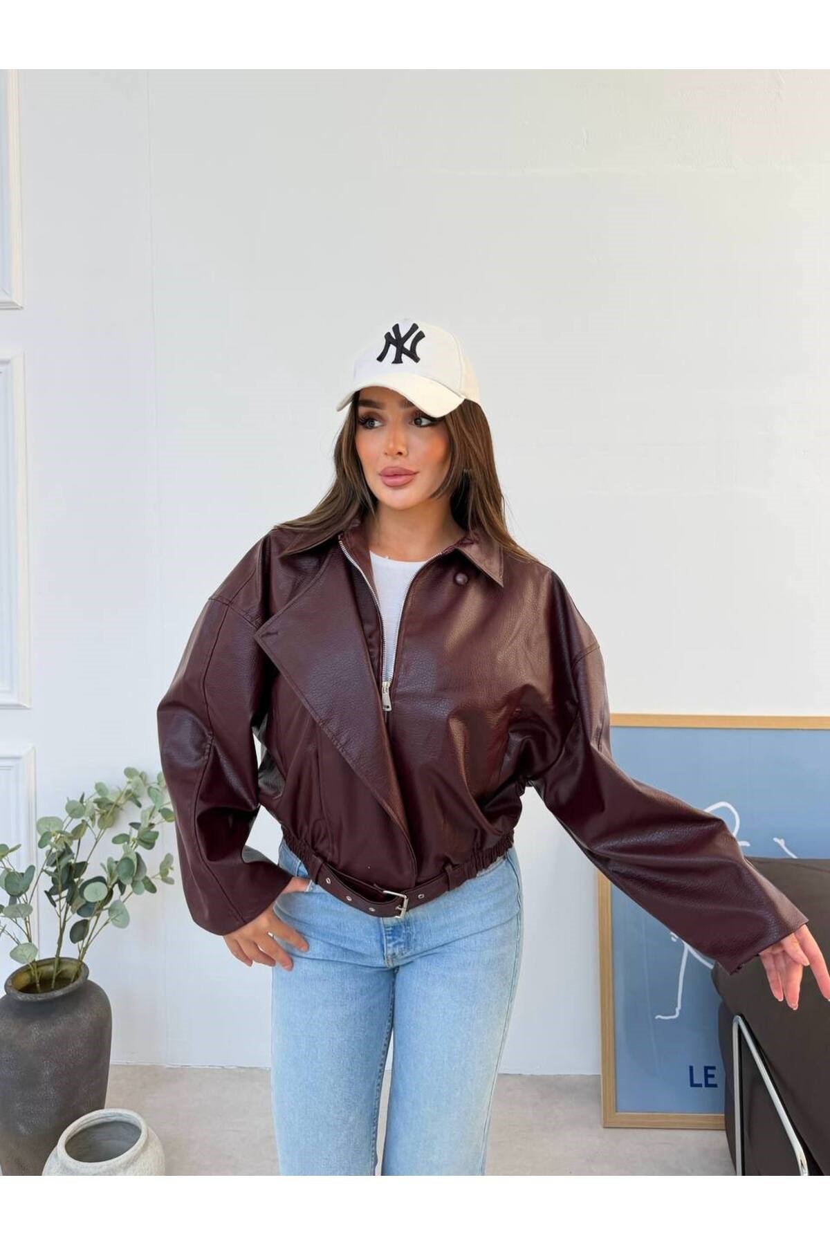 Kadın Zr Model Yeni Sezon Viral Deri Ceket