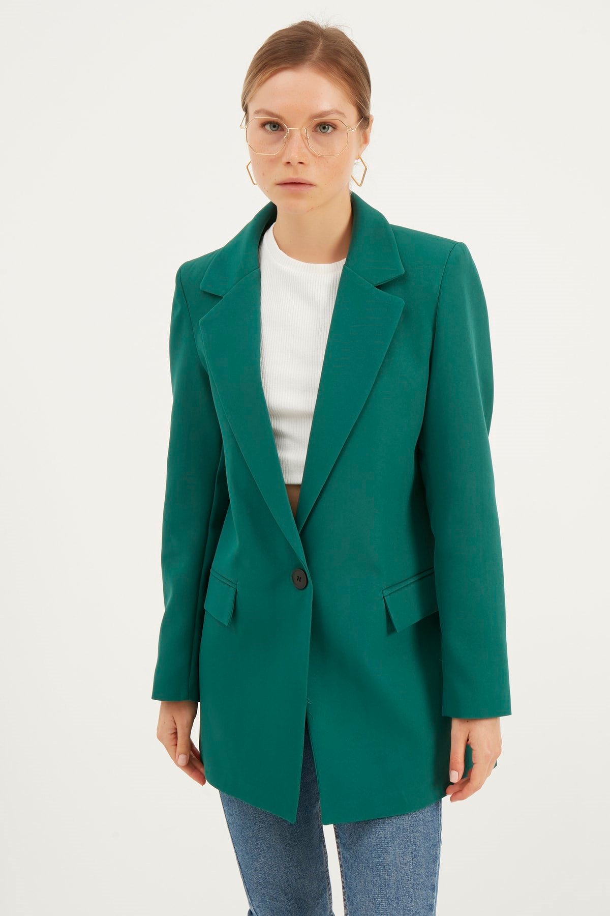 Kadın Zümrüt Blazer Ceket