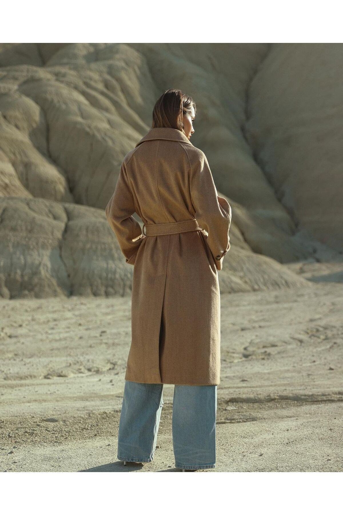 Kaşe Kaban Kuşaklı ( Oversize ) Yeni Sezon*-xx Bol Kesim
