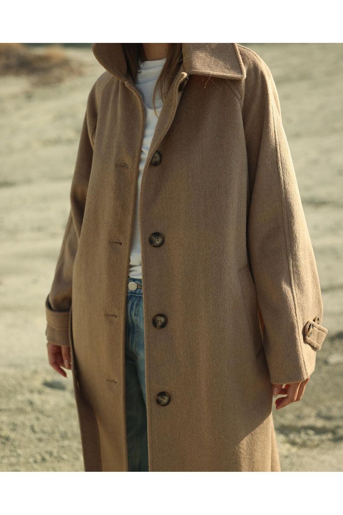 Kaşe Kaban Kuşaklı ( Oversize ) Yeni Sezon*-xx Bol Kesim
