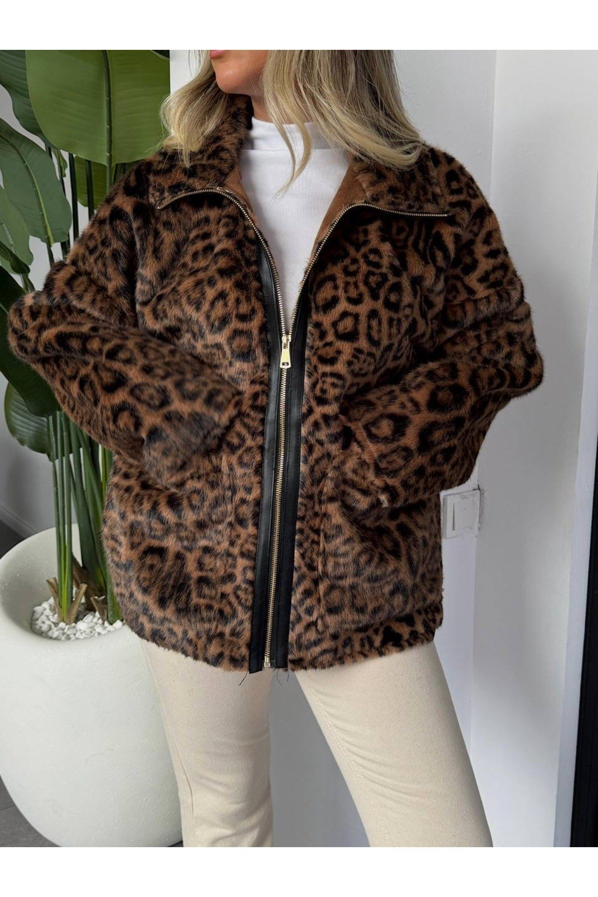 Leopar Desen ZR Model Ceket