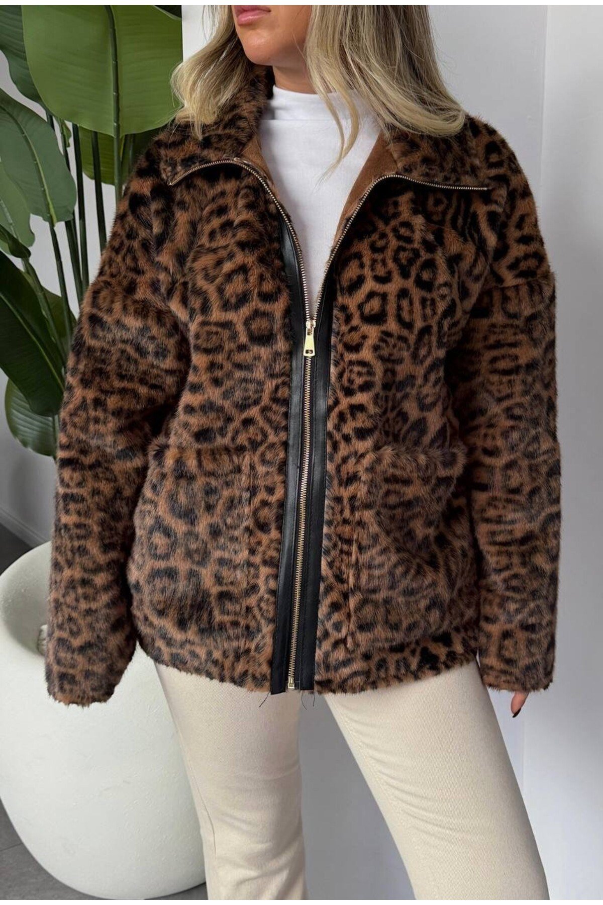 Leopar Desen ZR Model Ceket
