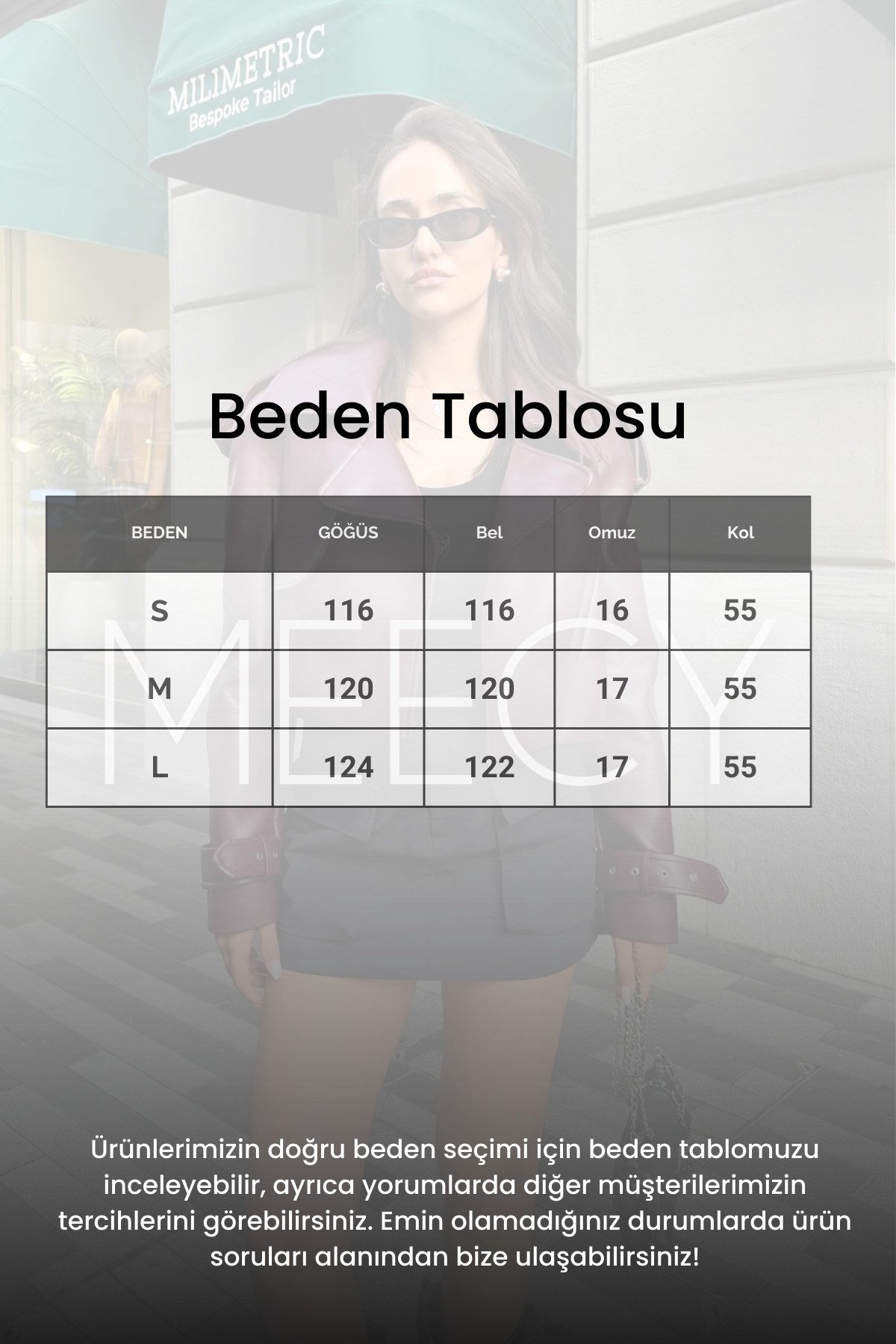 OVERSİZE BORDO DERİ CEKET