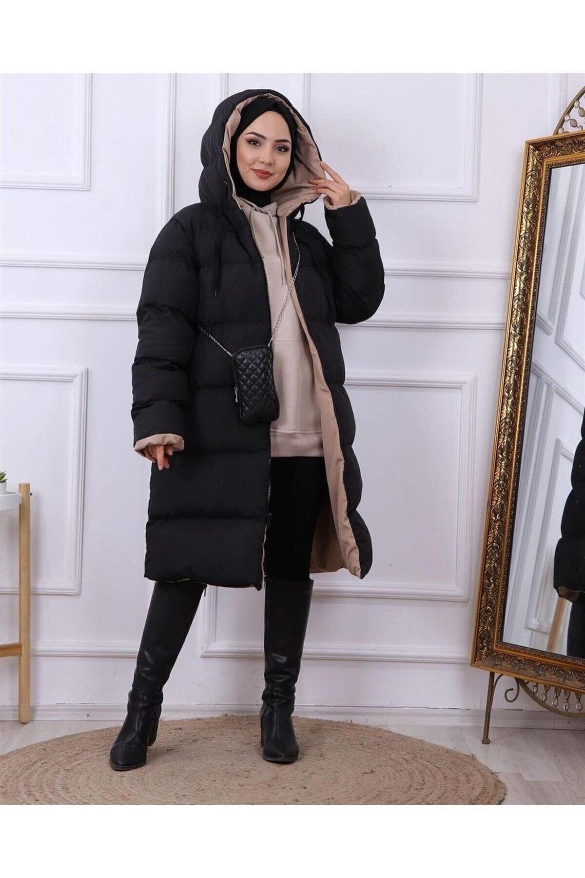 Regular Fit (GENİŞ KALIP) Çift Taraflı Uzun Şişme Mont
