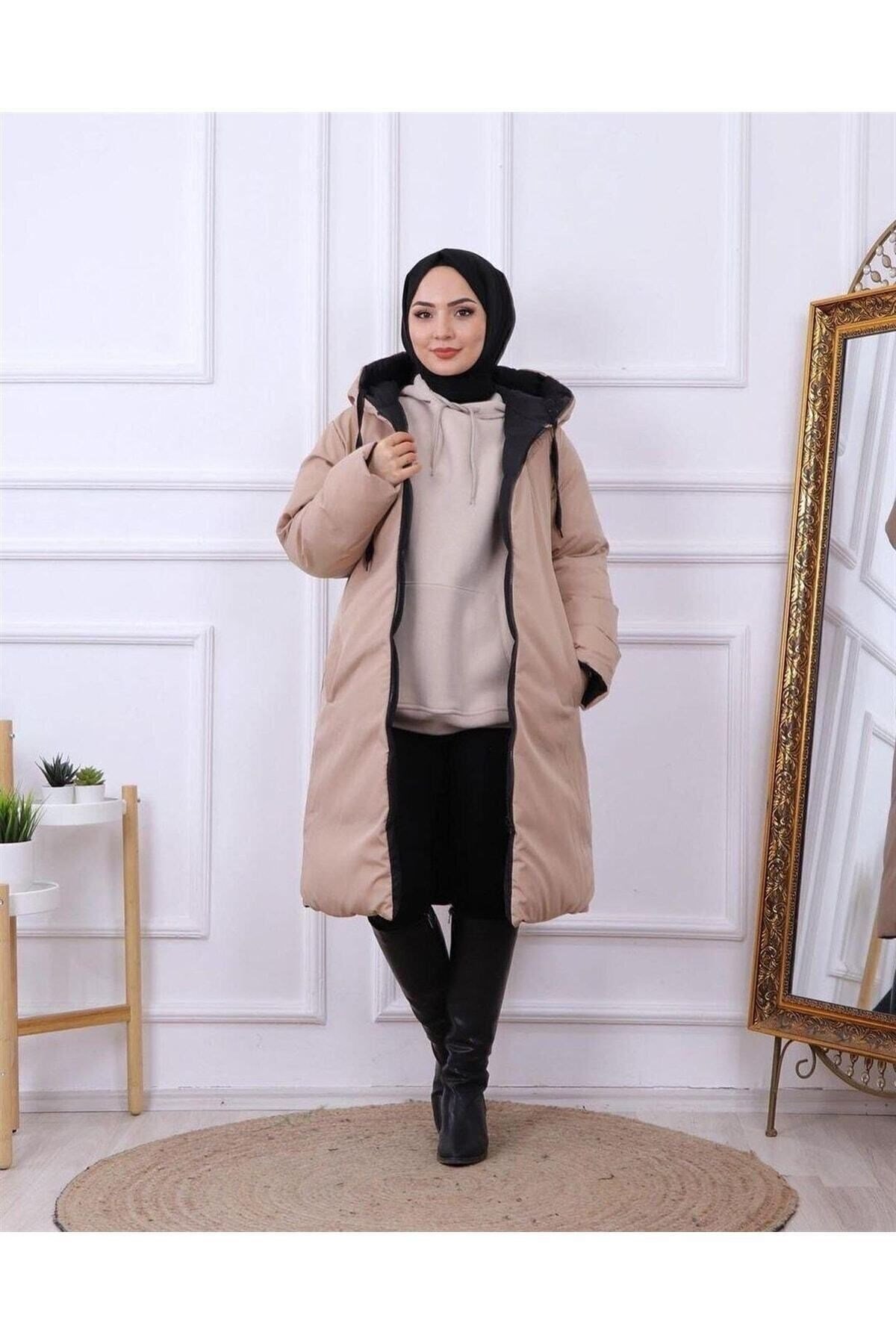 Regular Fit (GENİŞ KALIP) Çift Taraflı Uzun Şişme Mont