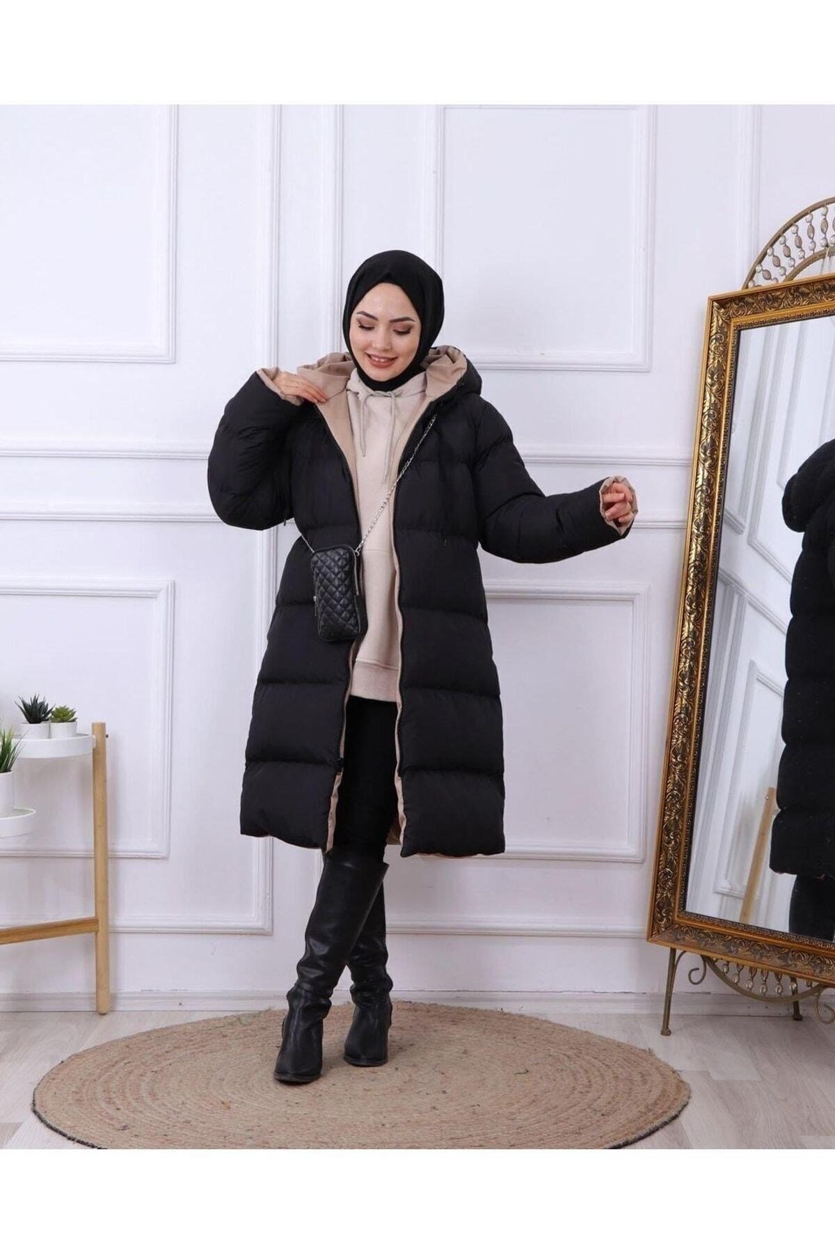 Regular Fit (GENİŞ KALIP) Çift Taraflı Uzun Şişme Mont
