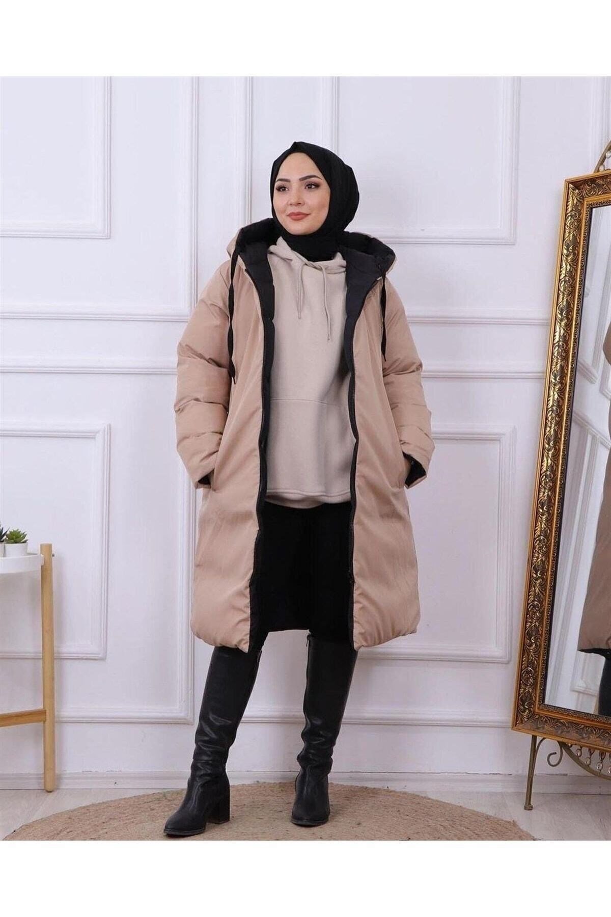 Regular Fit (GENİŞ KALIP) Çift Taraflı Uzun Şişme Mont