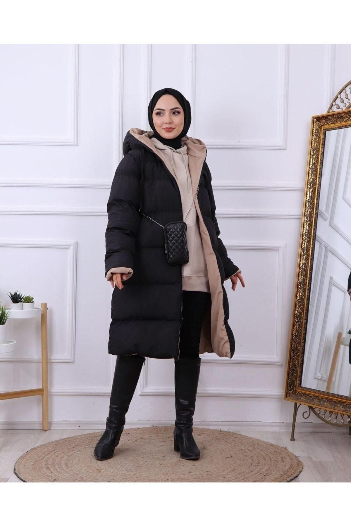 Regular Fit (GENİŞ KALIP) Çift Taraflı Uzun Şişme Mont