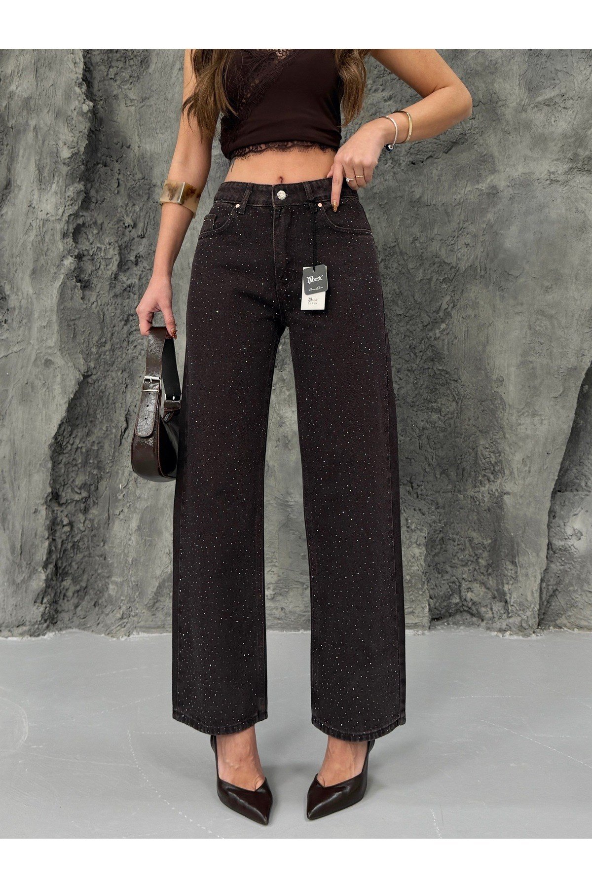 Taşlı Jean Pantolon