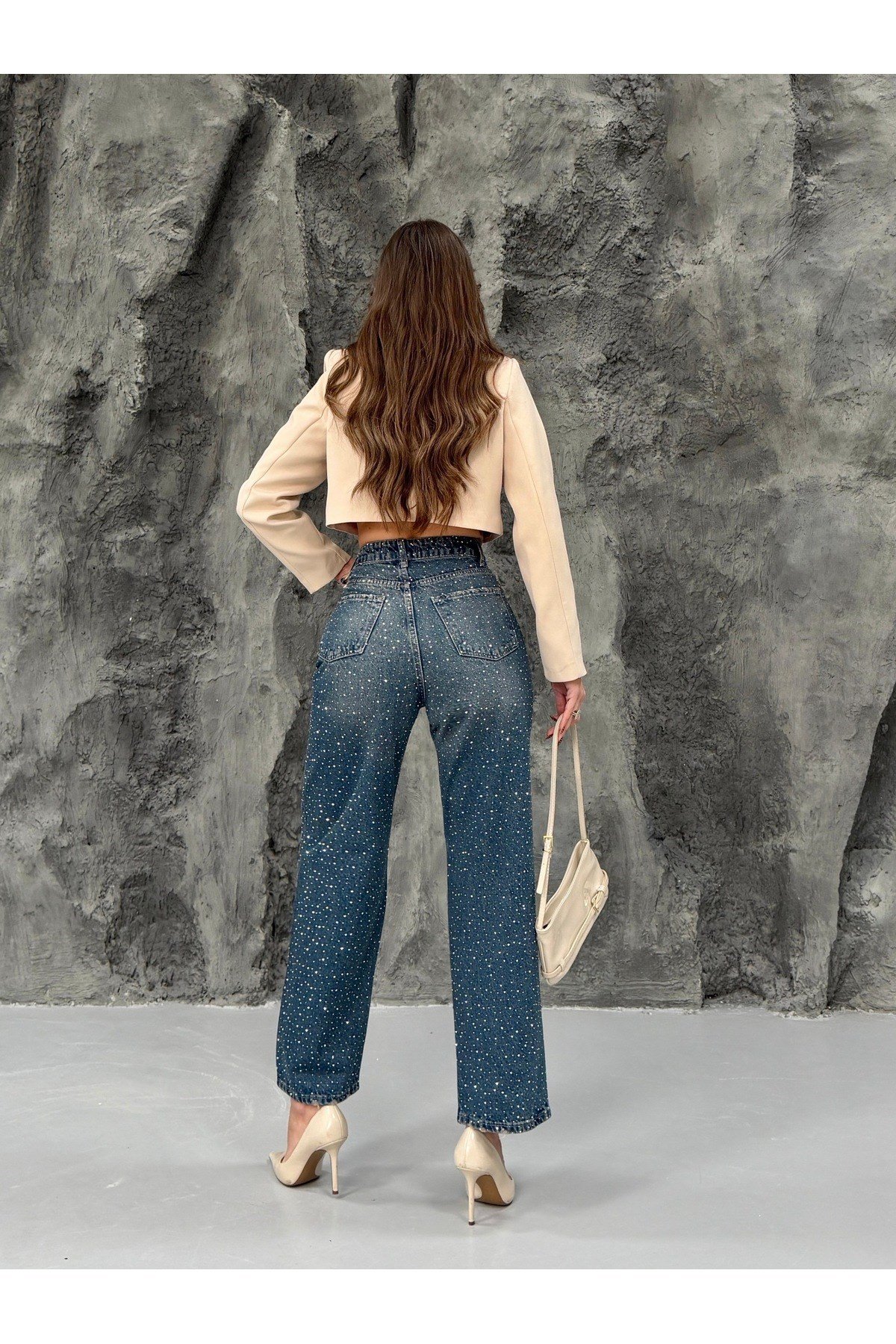 Taşlı Jean Pantolon
