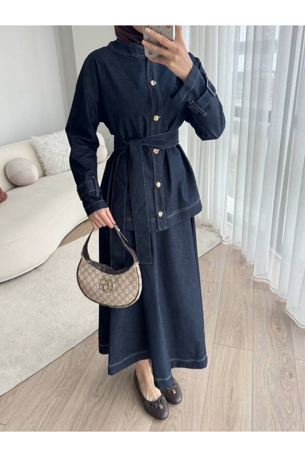 Tesettür Denim İkili Takım