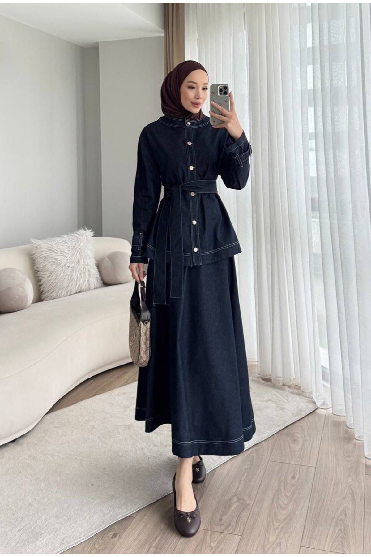 Tesettür Denim İkili Takım