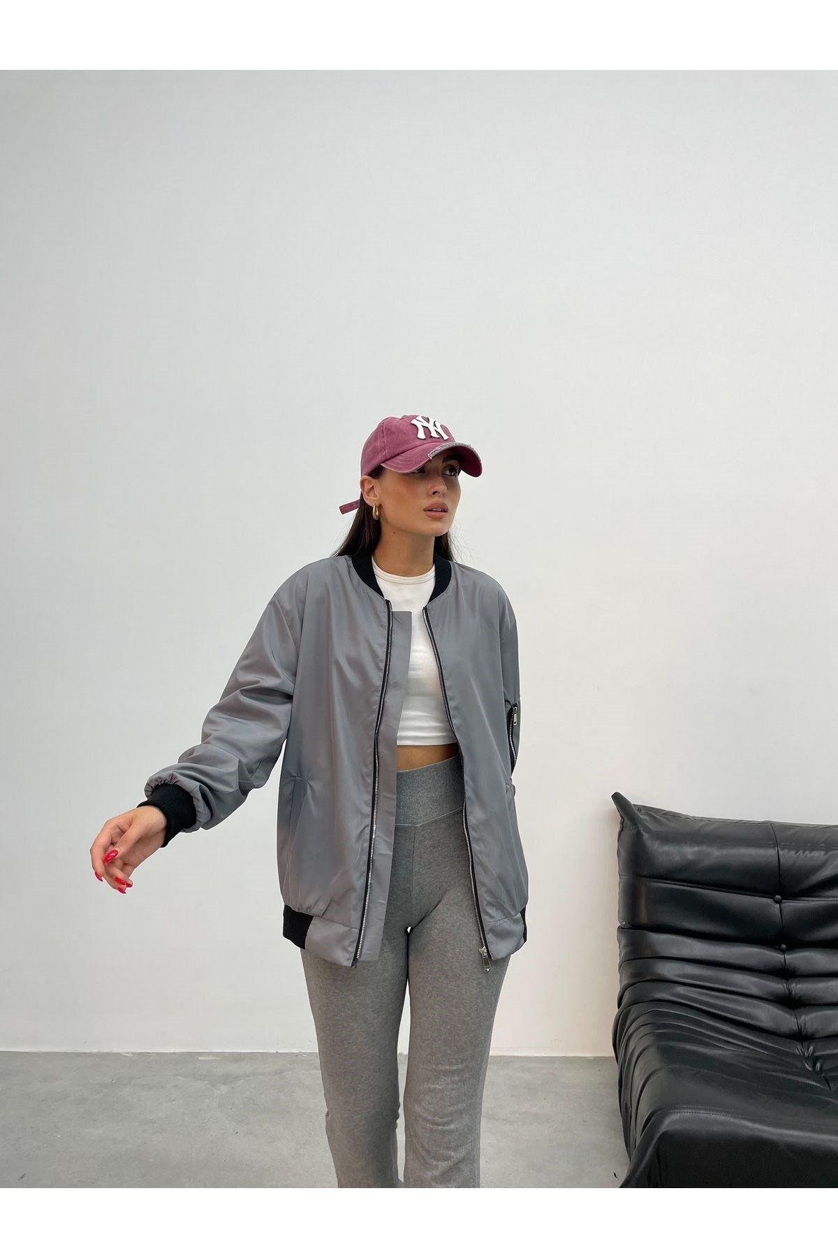 Unisex Oversize Bomber Ceket