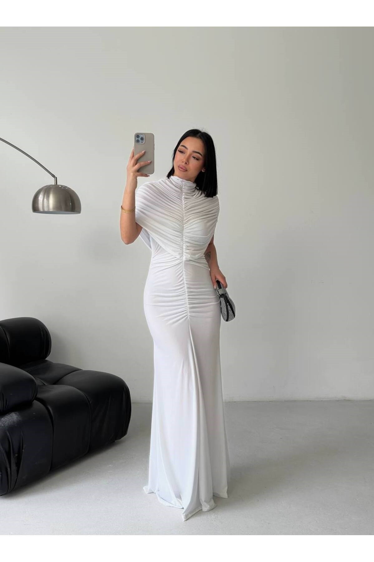 Zr Model Pelerin Büzgü Detay Elbise