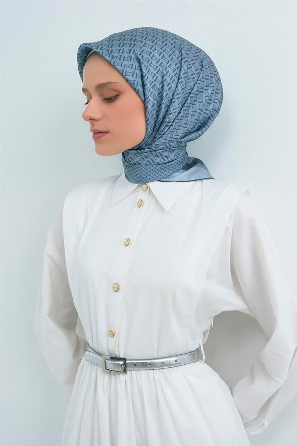 Armine İpek Eşarp 2026 Yaz 9502-02 Mavi