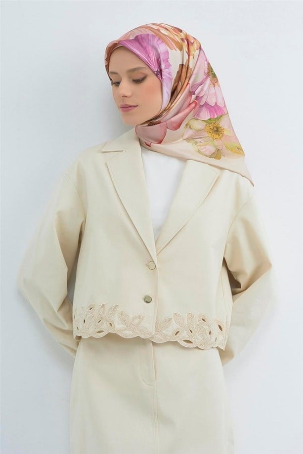 Armine İpek Eşarp 2026 Yaz 9503-01 Vizon