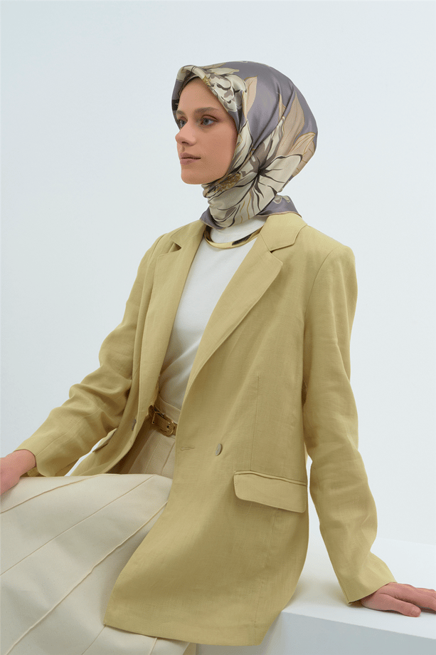 Armine İpek Eşarp 2026 Yaz 9509-51 Gri