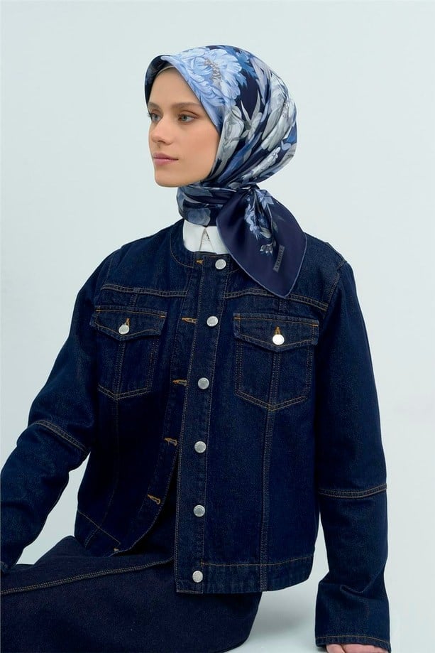 Armine İpek Eşarp 2026 Yaz 9516-06 Lacivert