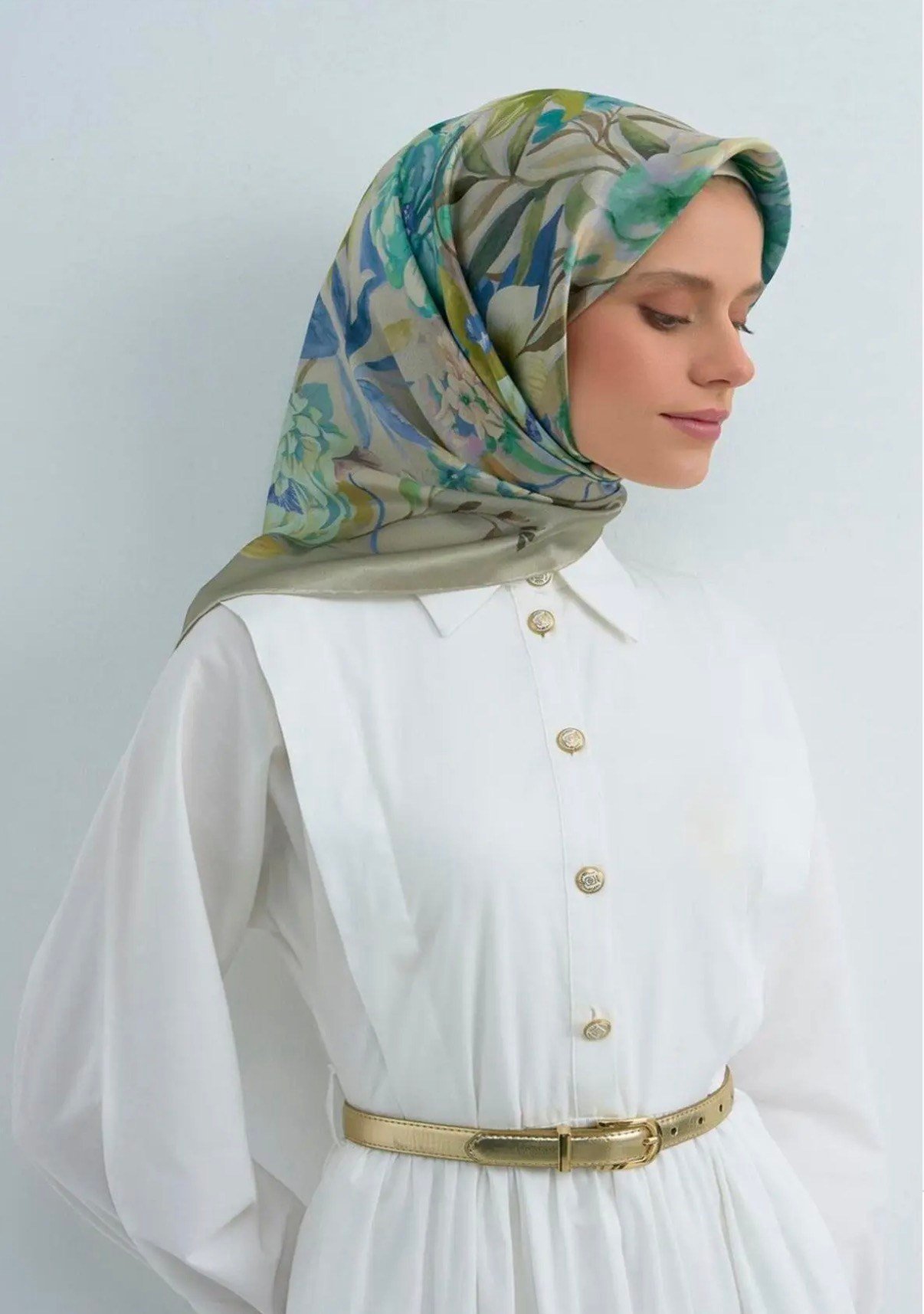Armine İpek Eşarp 2026 Yaz 9516-83 Yeşil