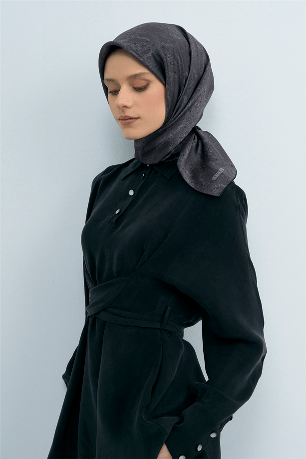 Armine İpek Eşarp 2026 Yaz 9522-02 Siyah