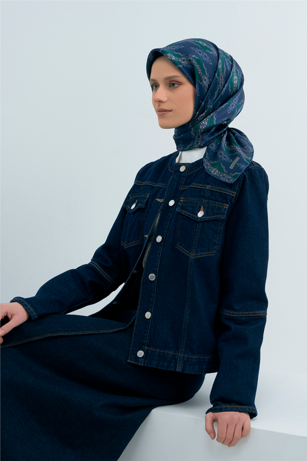 Armine İpek Eşarp 2026 Yaz 9522-86 Lacivert