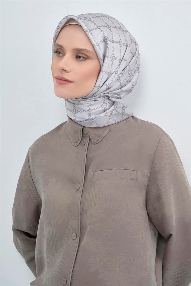 Armine İpek Eşarp 2026 Yaz 9530-08 Gri