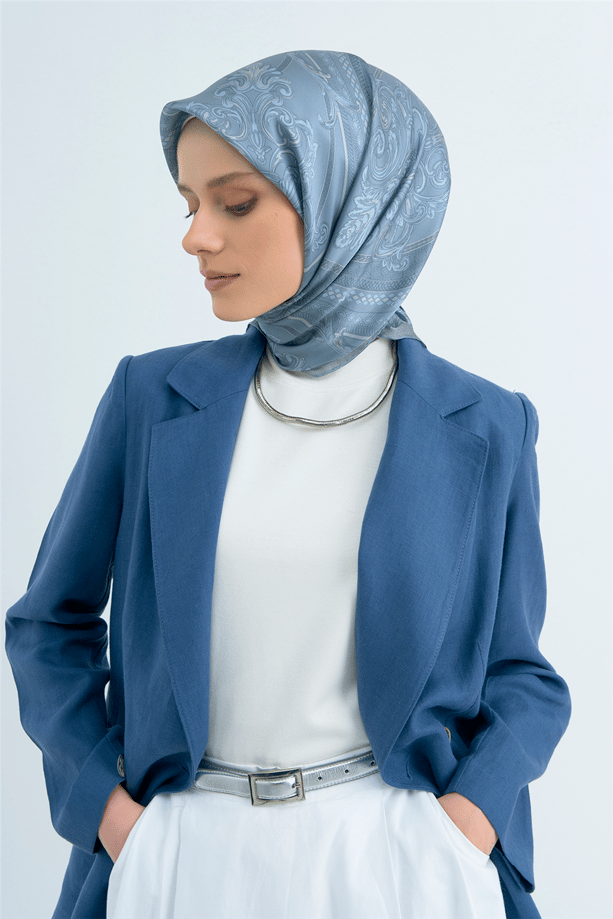 Armine ipek Eşarp 2026 Yaz 9537-03 Mavi