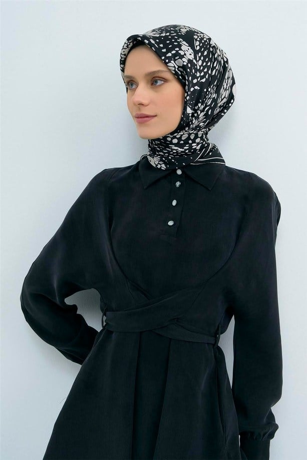 Armine İpek Eşarp 2026 Yaz 9552-90 Siyah