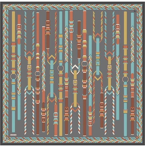 Armine Jakalrı İpek Eşarp 9607-36 Gri