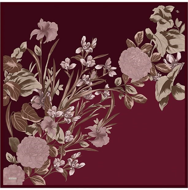 Armine Jakarlı İpek Eşarp 9608-50 Mürdüm