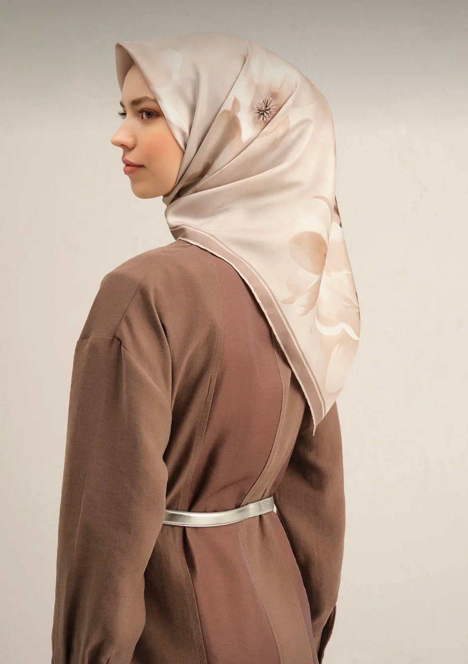 Armine Nostalji İpek Eşarp 9305-05 Krem
