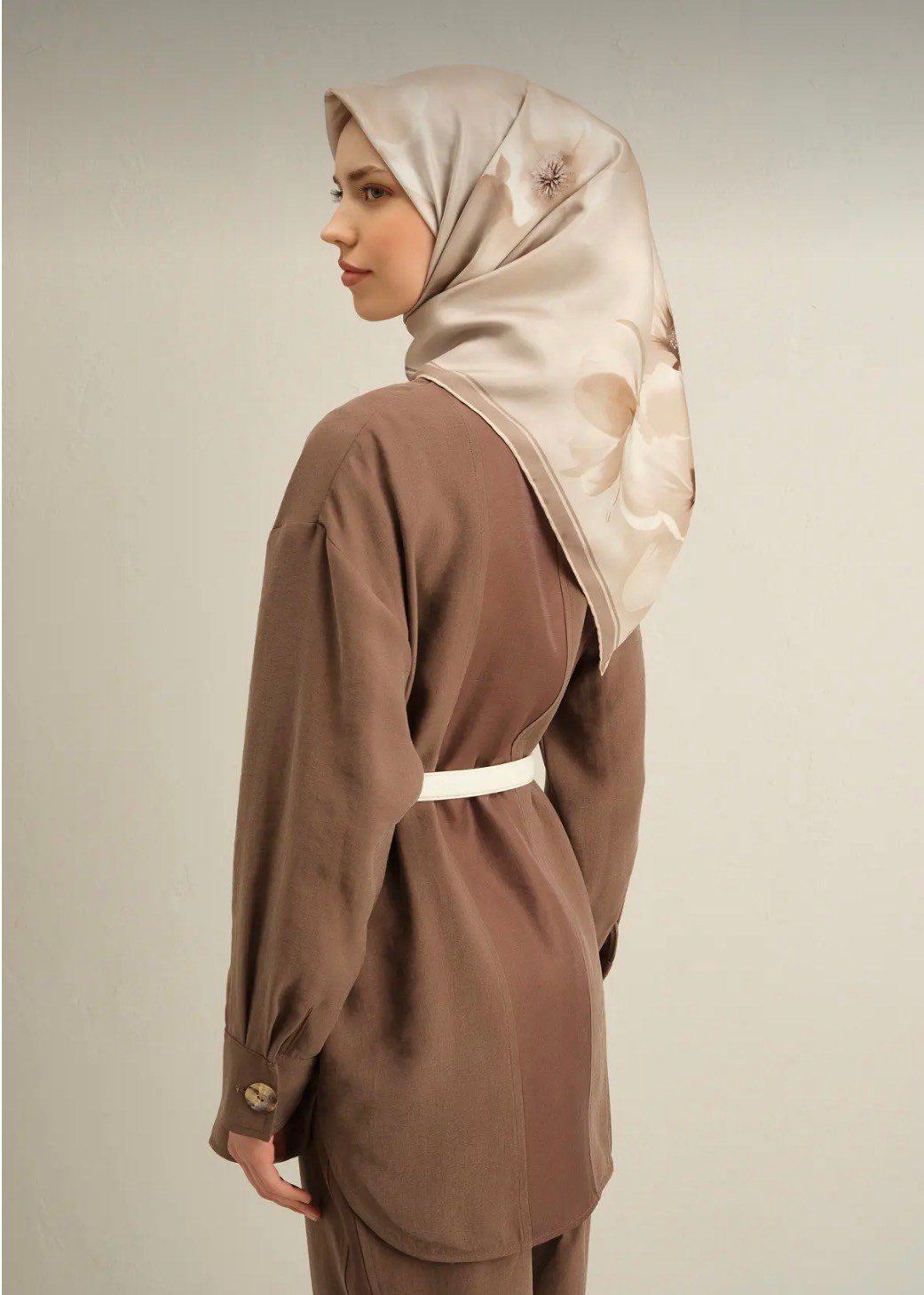 Armine Nostalji İpek Eşarp 9305-05 Krem