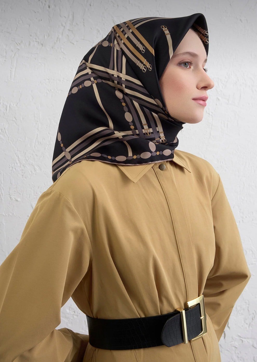 Armine Nostalji İpek Eşarp 9407-04 Siyah