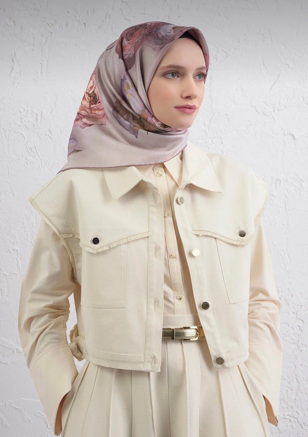 Armine Nostalji İpek Eşarp 9419-06 Vizon